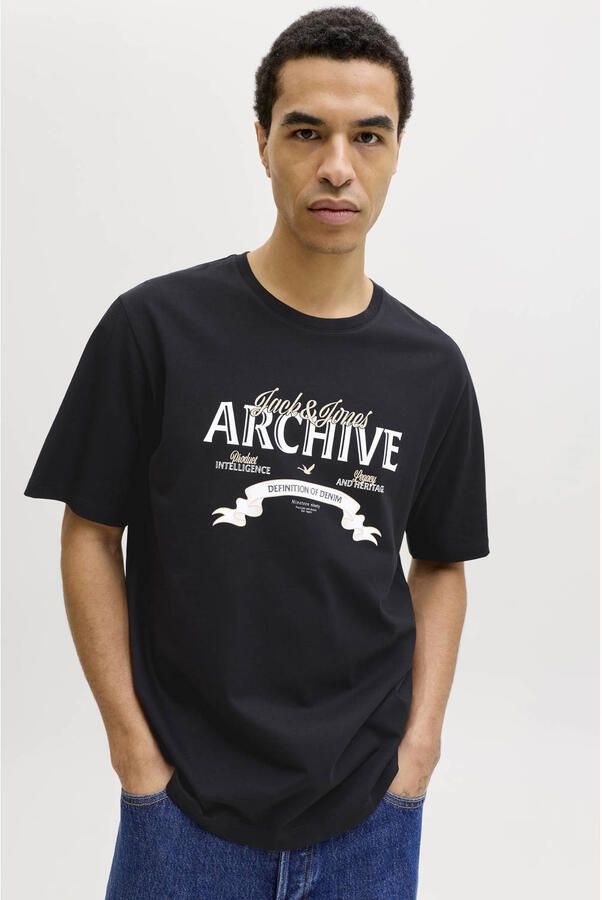 JACK & JONES ESSENTIALS regular T-shirt zwart - Foto 3