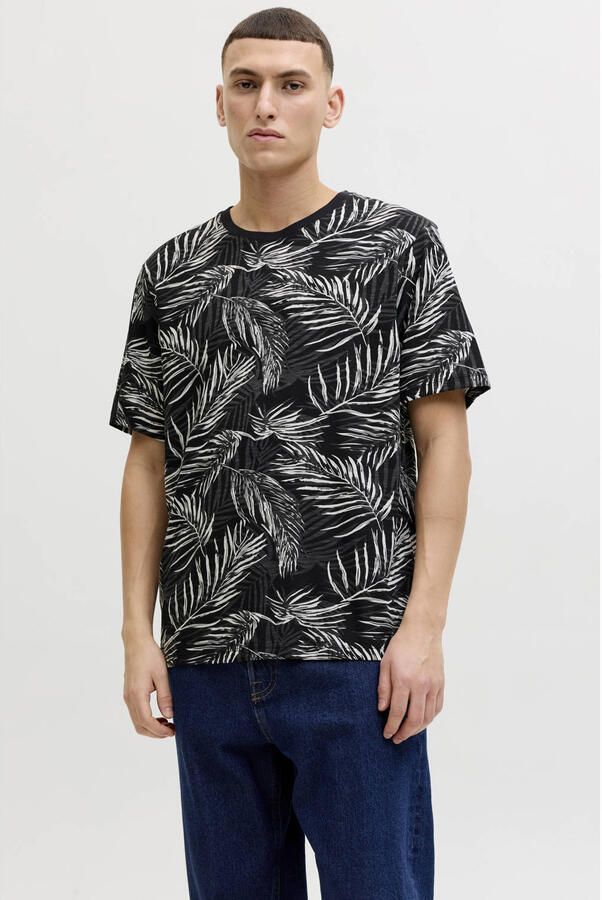 JACK & JONES ESSENTIALS regular T-shirt zwart (set van 2)