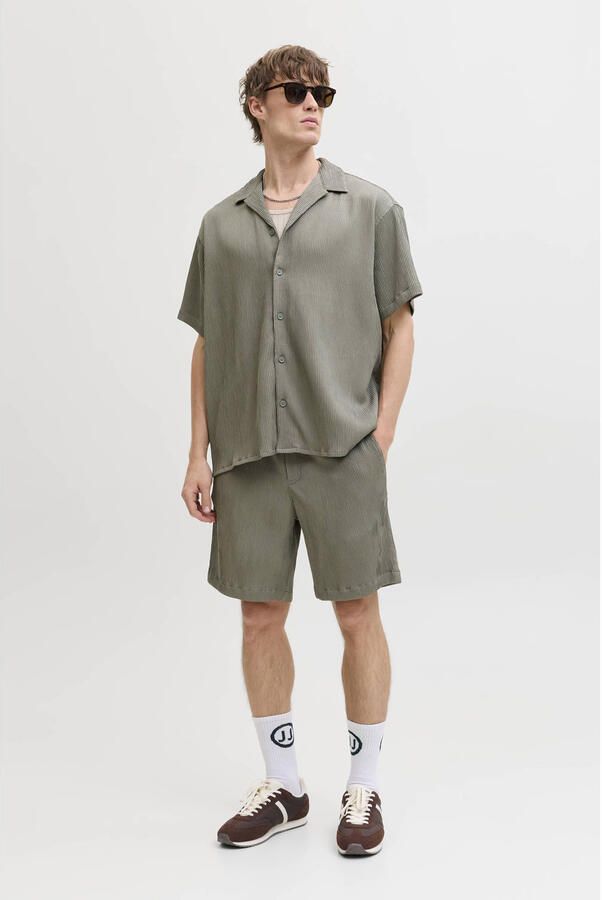 JACK & JONES ESSENTIALS relaxed casual overhemd en short groen - Foto 3