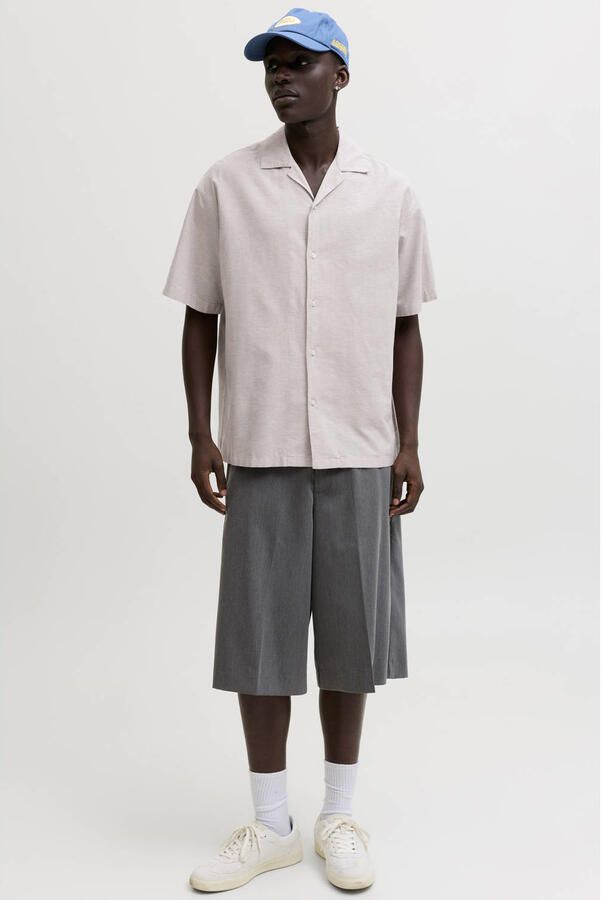 Jack & jones regular fit vrijetijdsoverhemd van mix van katoen en linnen - Foto 3