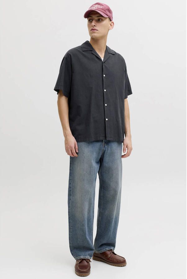 Jack & jones regular fit vrijetijdsoverhemd van mix van katoen en linnen - Foto 3
