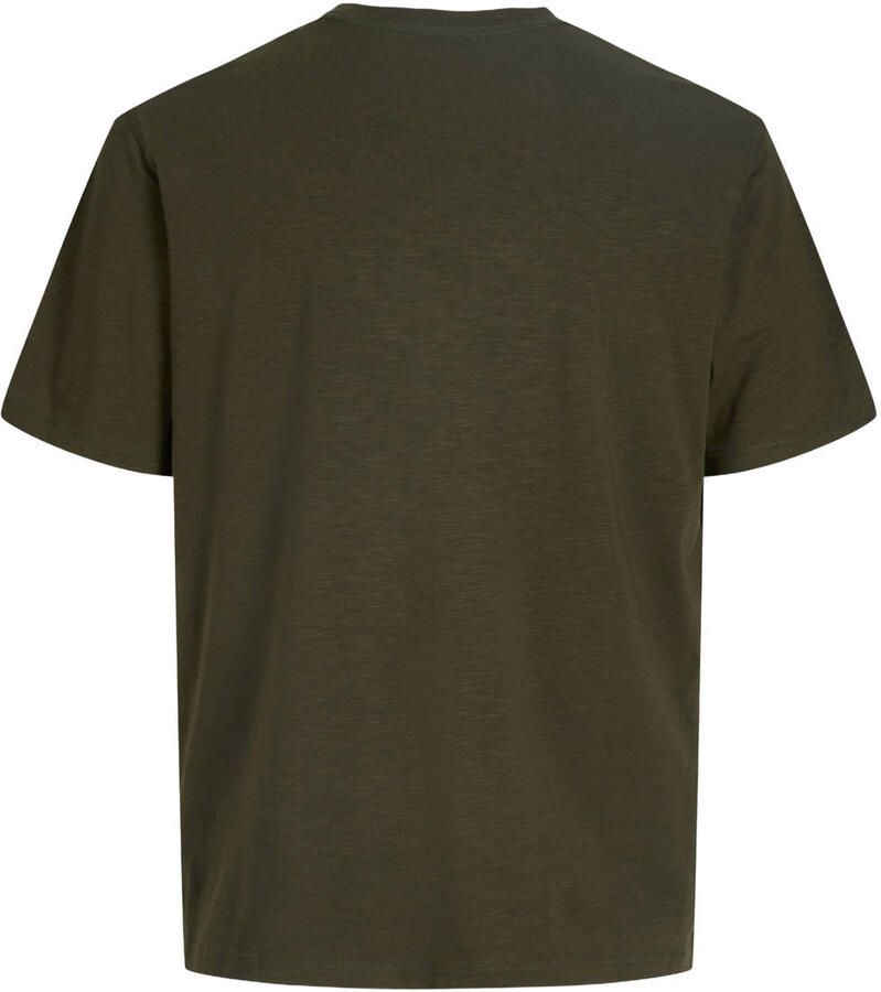 JACK & JONES ESSENTIALS relaxed fit gemêleerd T-shirt donkergroen - Foto 2