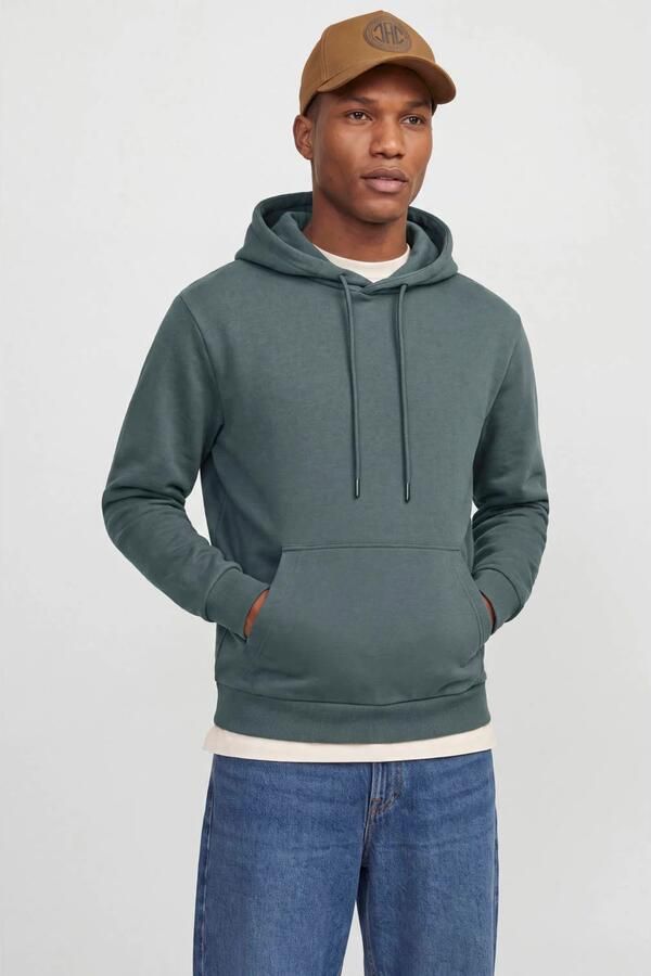 JACK & JONES ESSENTIALS relaxed fit hoodie grijsblauw