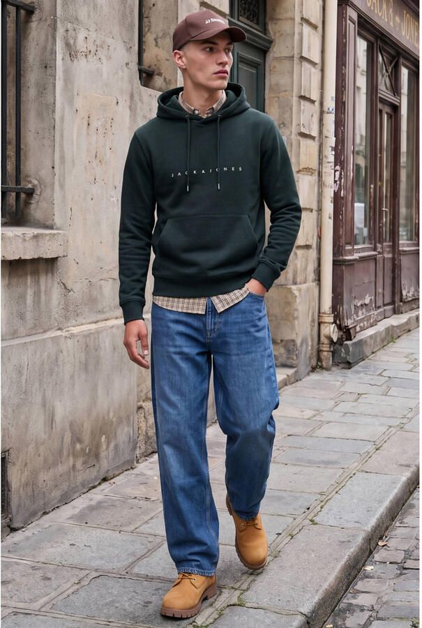JACK & JONES ESSENTIALS relaxed fit hoodie met logo scarab - Foto 2