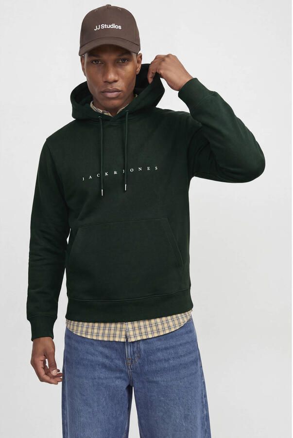 JACK & JONES ESSENTIALS relaxed fit hoodie met logo scarab
