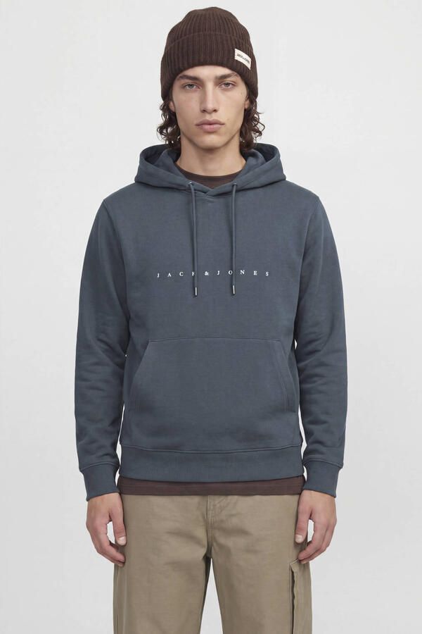 JACK & JONES ESSENTIALS relaxed fit hoodie met logo turbulence