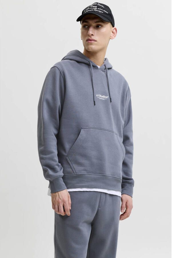 JACK & JONES ESSENTIALS relaxed fit hoodie met print turbulence