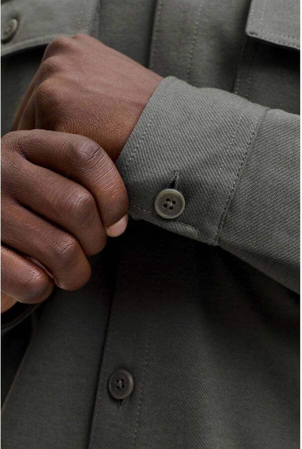 JACK & JONES ESSENTIALS relaxed fit overshirt beluga - Foto 2