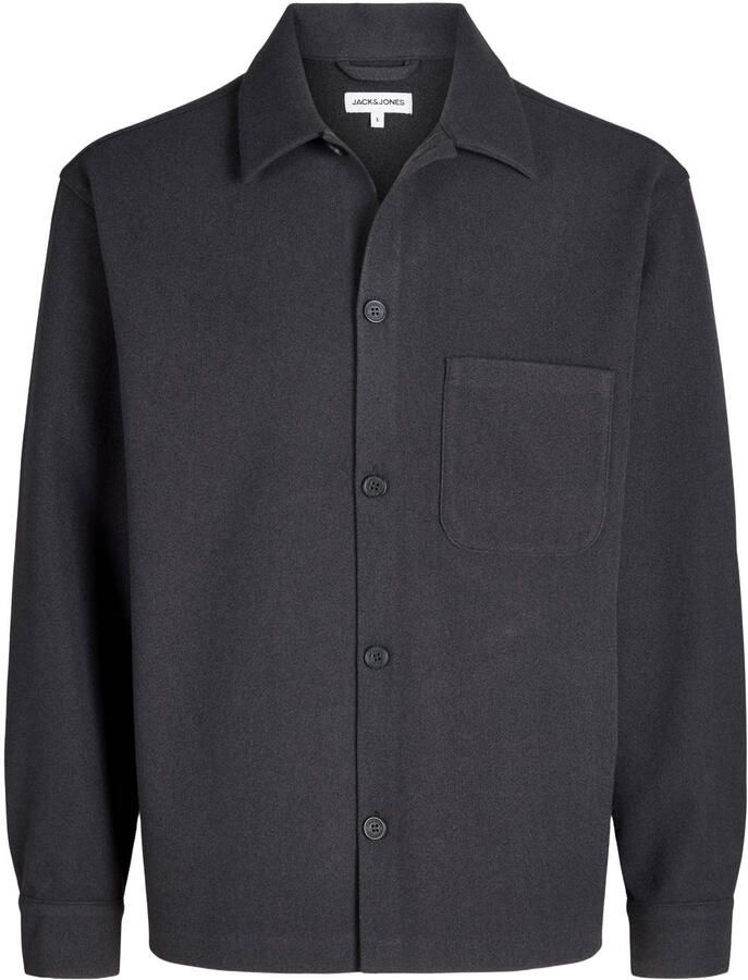 JACK & JONES ESSENTIALS relaxed fit overshirt donkergrijs - Foto 2