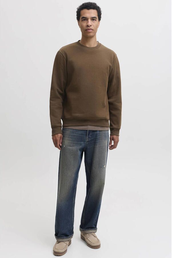 JACK & JONES ESSENTIALS relaxed fit sweater bruin