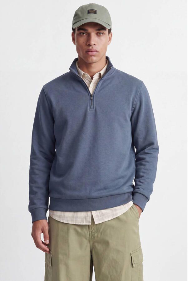 JACK & JONES ESSENTIALS relaxed fit sweater grijsblauw