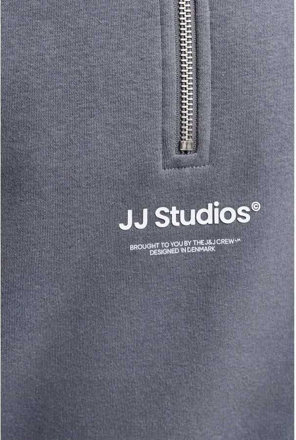 JACK & JONES ESSENTIALS relaxed fit sweater met print grijsblauw - Foto 3