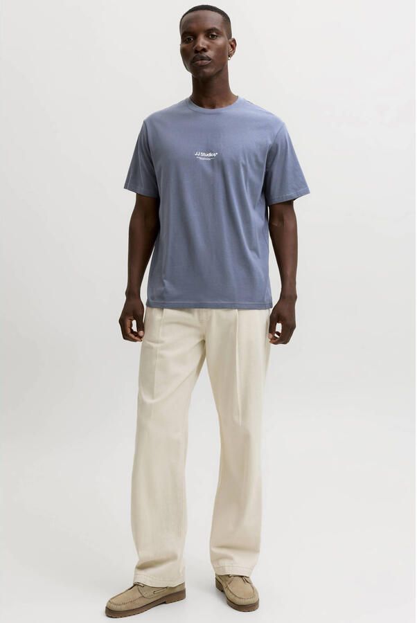 JACK & JONES ESSENTIALS relaxed fit T-shirt met print blauw - Foto 3
