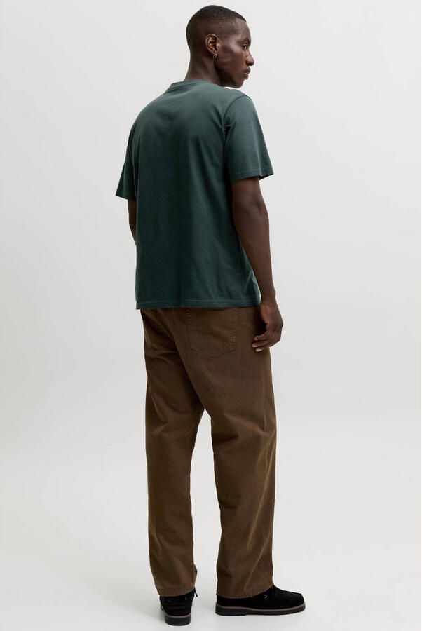 JACK & JONES ESSENTIALS relaxed fit T-shirt met print donkergroen - Foto 3