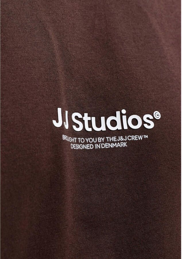JACK & JONES ESSENTIALS relaxed fit T-shirt met print roodbruin - Foto 2