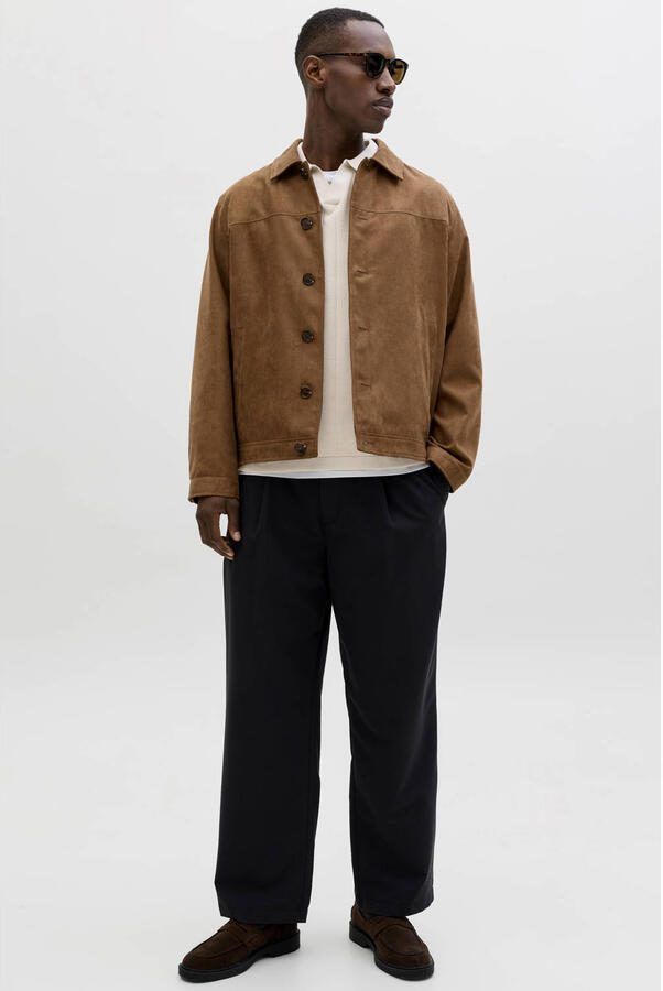 JACK & JONES ESSENTIALS relaxed polo gebreid beige - Foto 2