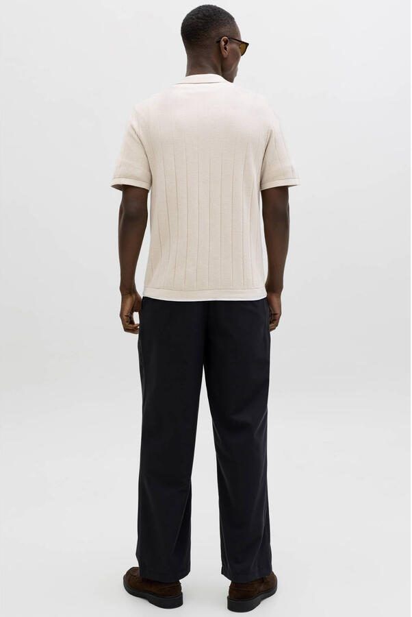 JACK & JONES ESSENTIALS relaxed polo gebreid beige - Foto 3