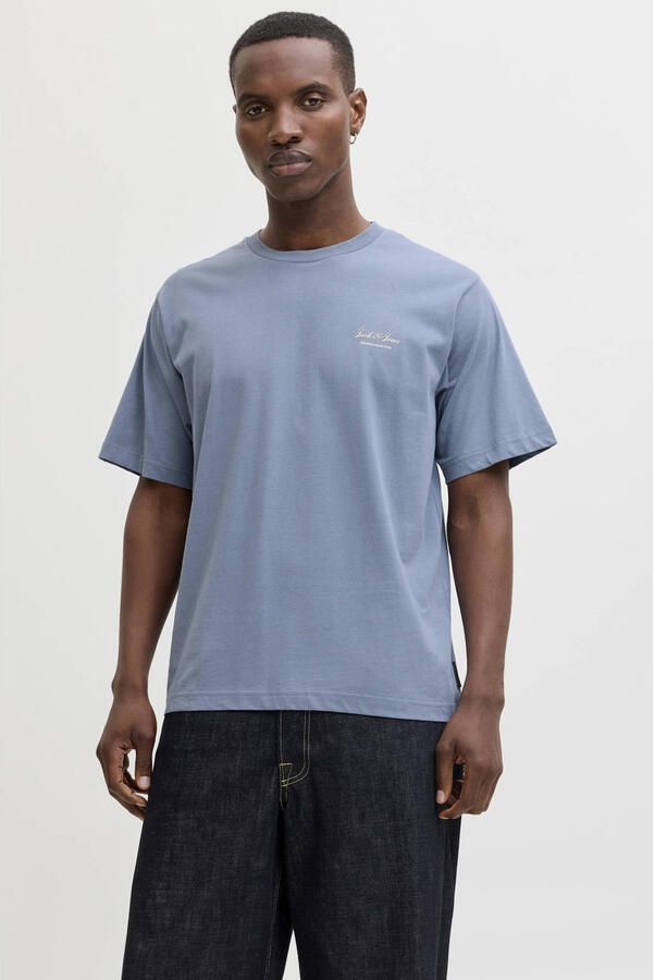 JACK & JONES ESSENTIALS relaxed T-shirt blauw