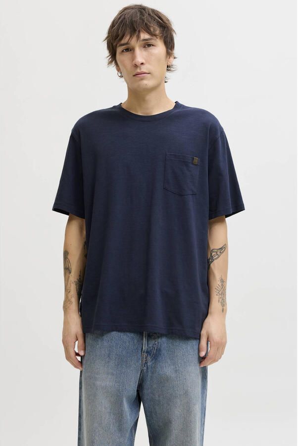 JACK & JONES ESSENTIALS relaxed T-shirt donkerblauw