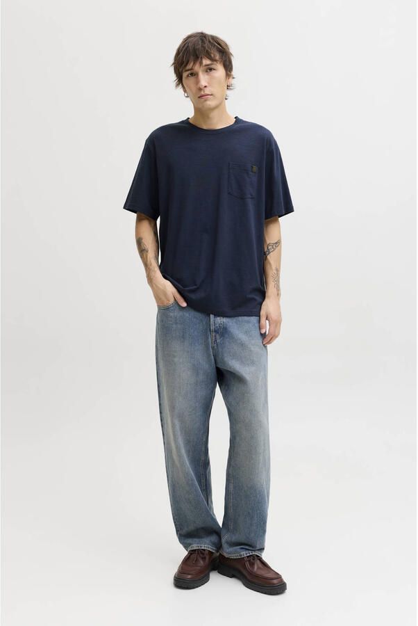 JACK & JONES ESSENTIALS relaxed T-shirt donkerblauw - Foto 2