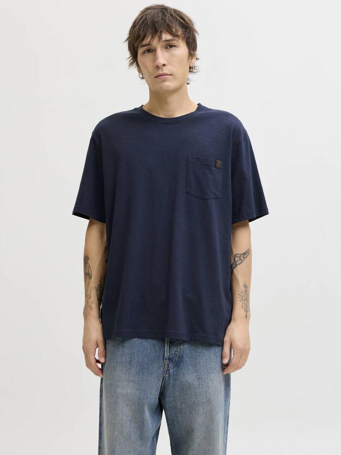 JACK & JONES ESSENTIALS relaxed T-shirt donkerblauw - Foto 2