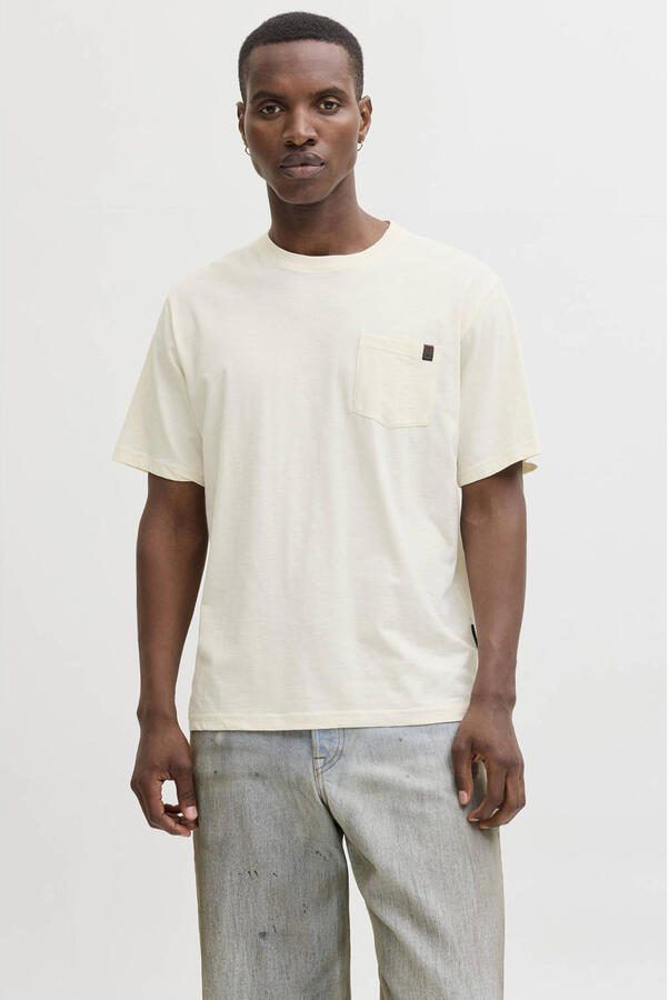 JACK & JONES ESSENTIALS relaxed T-shirt ecru