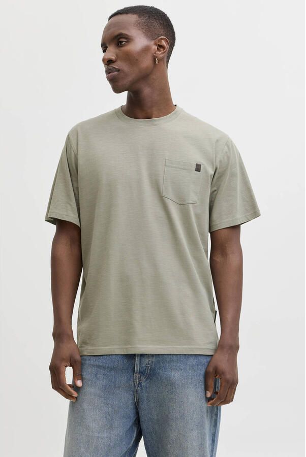 JACK & JONES ESSENTIALS relaxed T-shirt lichtkaki