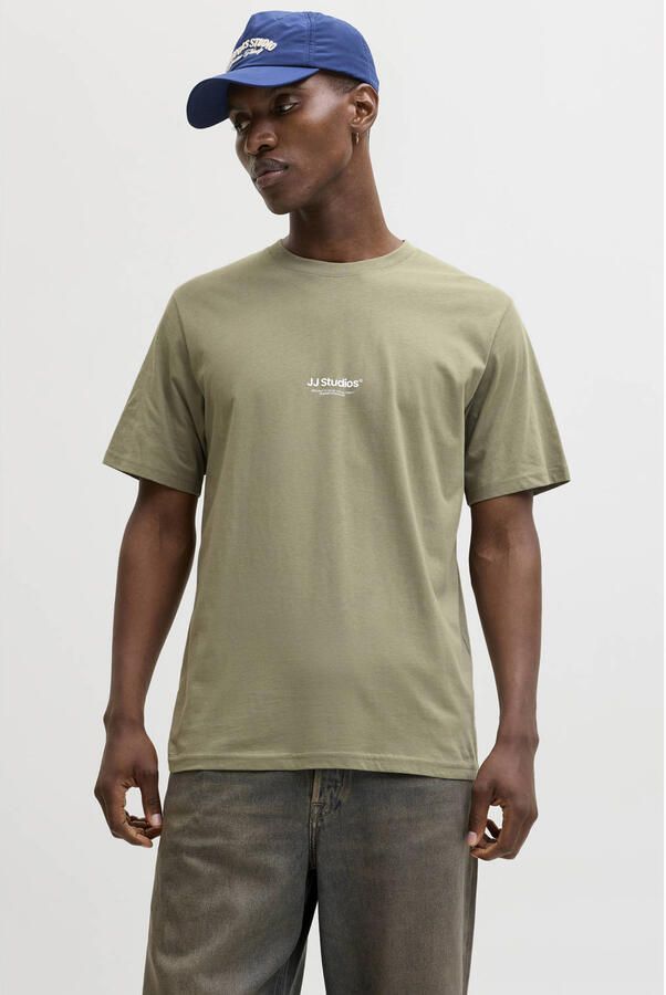 JACK & JONES ESSENTIALS relaxed T-shirt lichtkaki