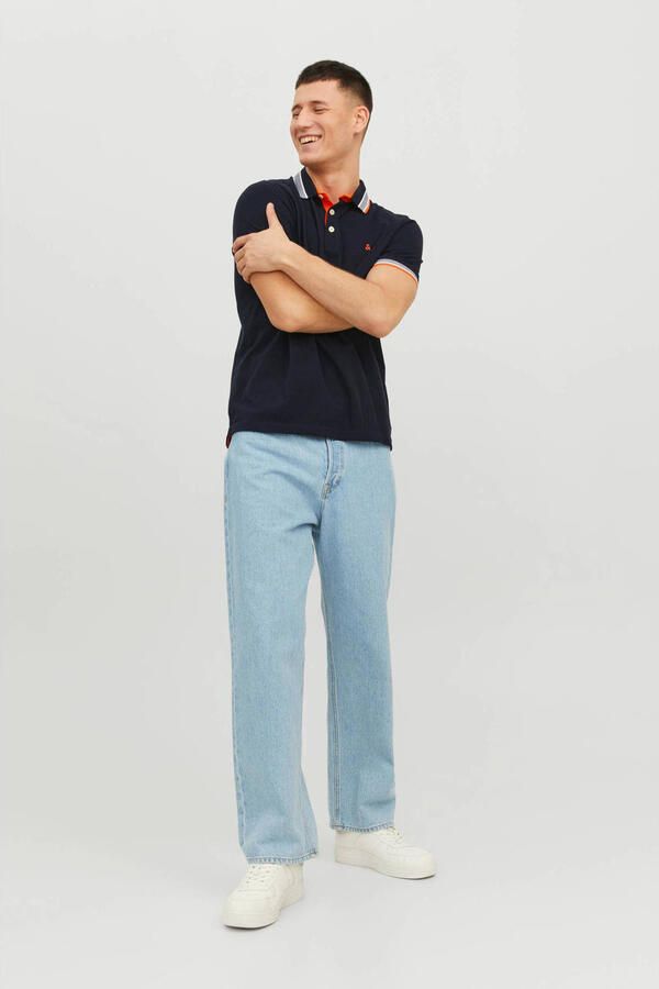 JACK & JONES ESSENTIALS slim fit polo JJEPAULOS donkerblauw - Foto 2