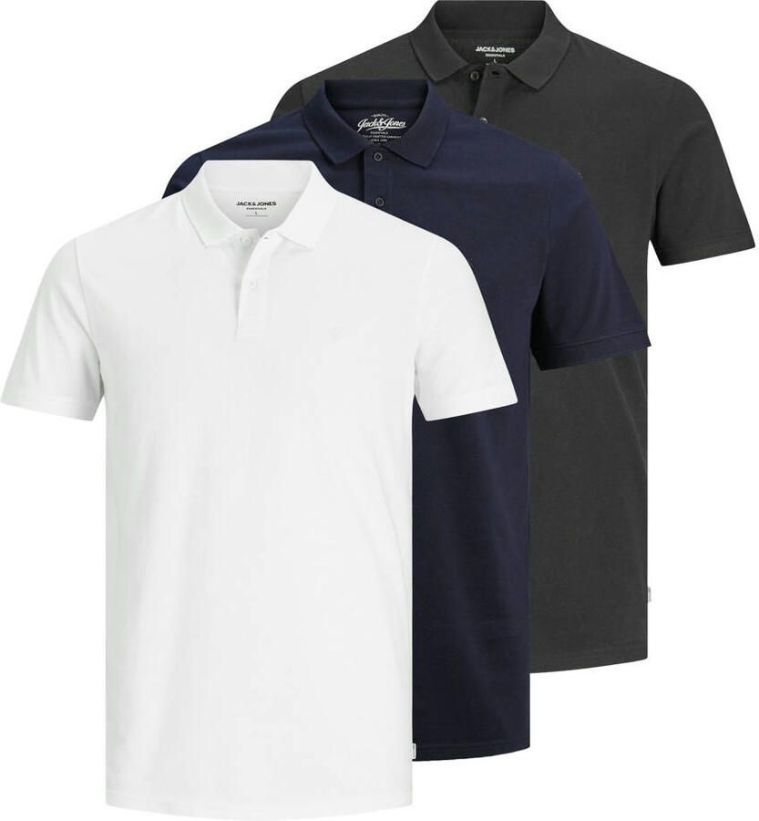 Jack & Jones Poloshirt JJEBASIC POLO SS 3PK MP NOOS (set 3-delig) - Foto 3