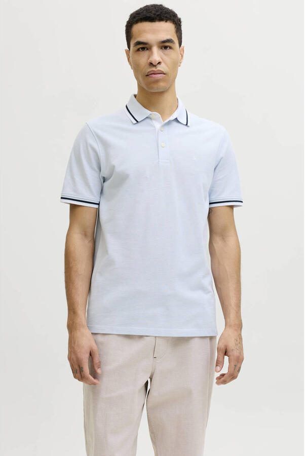 JACK & JONES ESSENTIALS slim polo lichtblauw