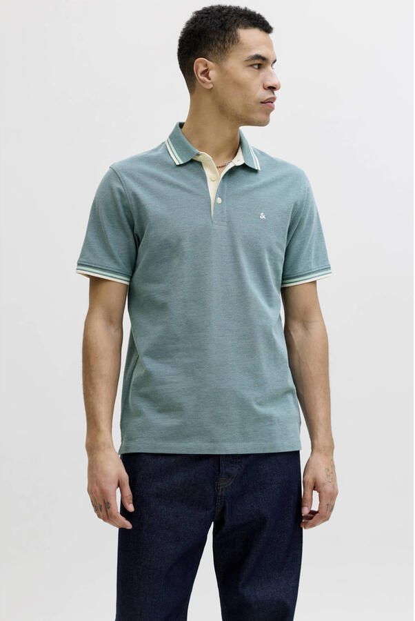 JACK & JONES ESSENTIALS slim polo turquoise