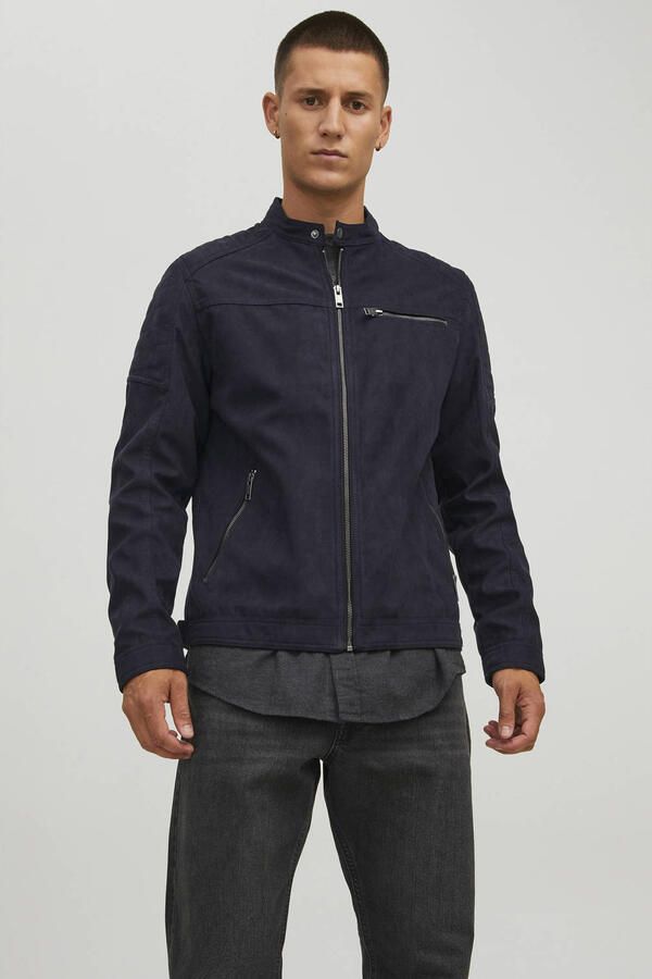 Jack & Jones Imitatieleren jack JJEROCKY in kunstlederen look met zakken met ritssluiting - Foto 2