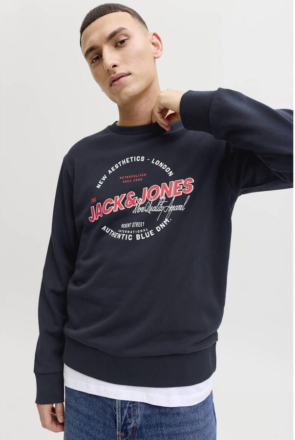 JACK & JONES ESSENTIALS sweater donkerblauw - Foto 2