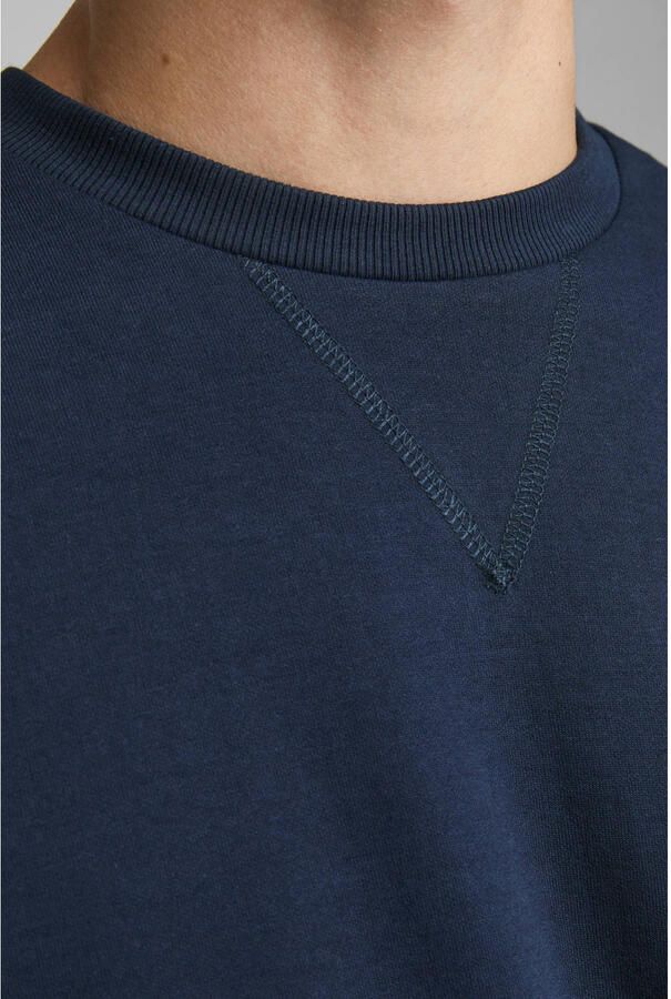 Jack & Jones Sweatshirt JJEBASIC met flaglabel en zachte katoenmix effen modieus regular fit katoen ronde hals