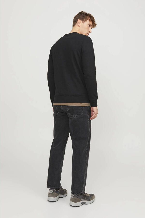 Jack & Jones Sweatshirt JJEBASIC met flaglabel en zachte katoenmix effen modieus regular fit katoen ronde hals