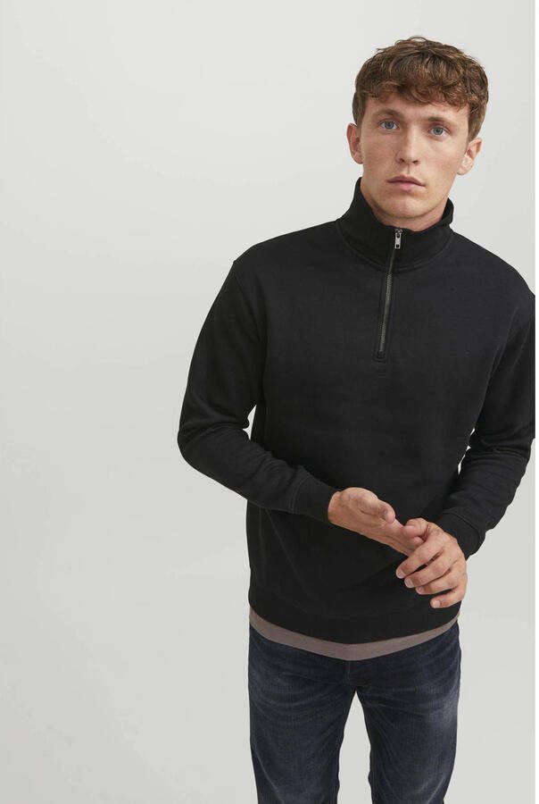 Jack & jones Sweater Jack & Jones Bradley sweatshirt met halve rits