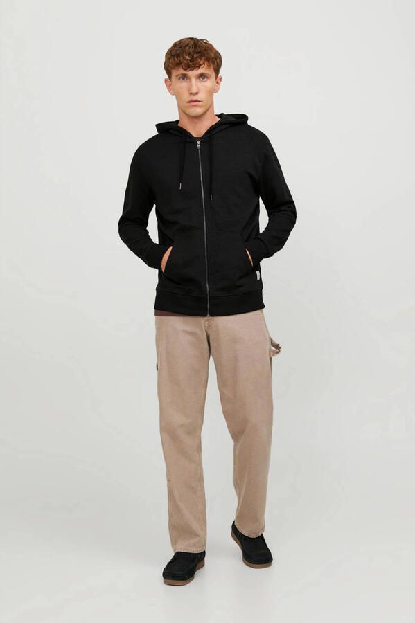 Jack & Jones Capuchonsweatvest JJEBASIC Hoodie met ribboorden en aangenaam draagcomfort
