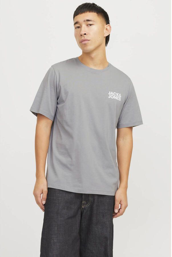 Jack & Jones Shirt met ronde hals JJECORP met logo-print en klassieke ronde hals