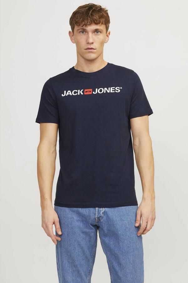 Jack & Jones Shirt met ronde hals JJECORP in 3-pack met print en ronde hals effen modieus regular fit katoen ronde hals (3-delig Set van 3)