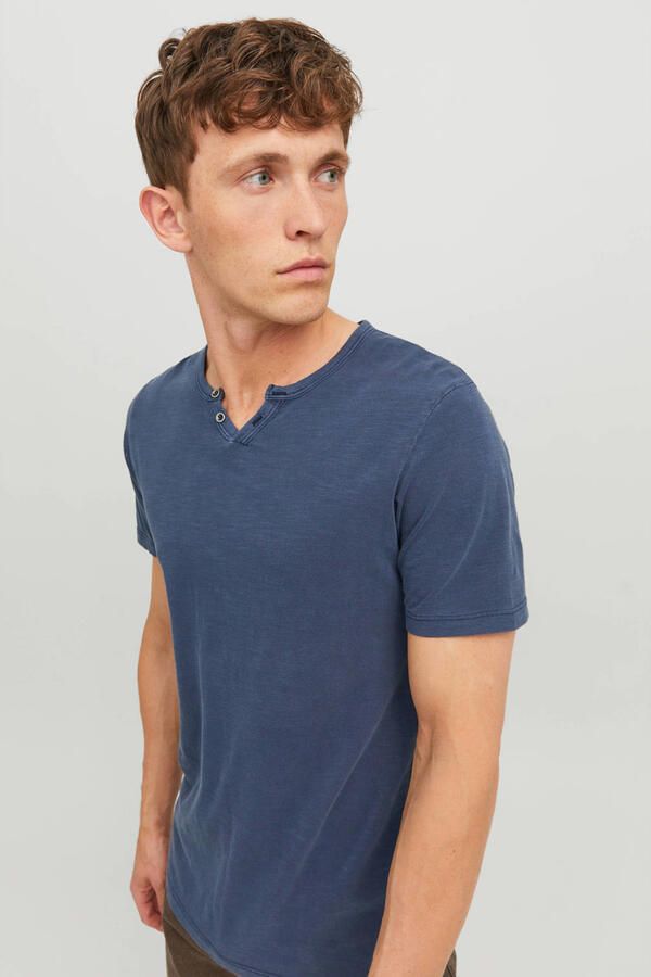 Jack & jones Blauw Marl Katoenen T-shirt met Korte Mouwen Blue Heren - Foto 2