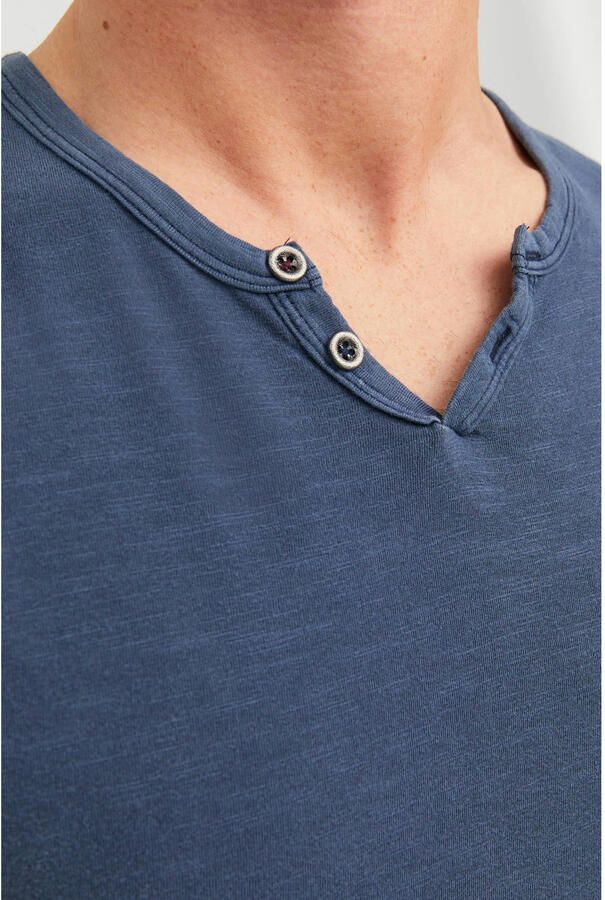 Jack & jones Blauw Marl Katoenen T-shirt met Korte Mouwen Blue Heren