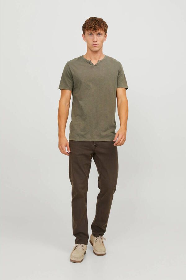 JACK & JONES ESSENTIALS T-shirt JJESPLIT van katoen groen - Foto 2