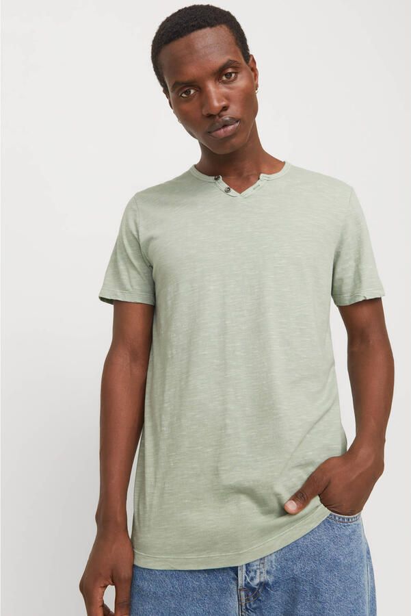 Jack & jones Split Neck Heren T-shirt Green Heren - Foto 2
