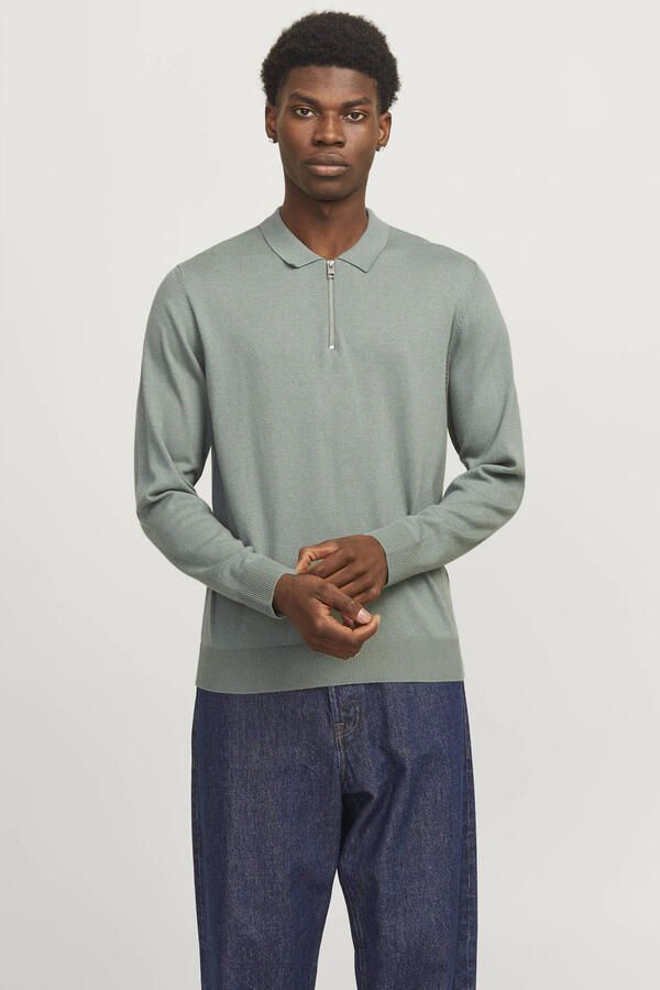 Jack & Jones Trui met polokraag JJEEMIL KNIT POLO HALF ZIP LS NOOS - Foto 2