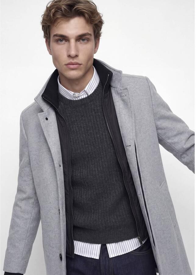 JACK & JONES ESSENTIALS wintermantel met wol light grey - Foto 2