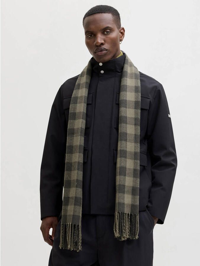 JACK & JONES geruite sjaal JACLINT grijs geel