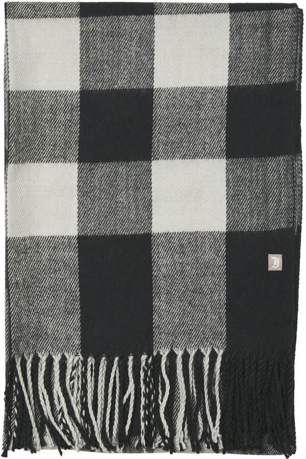 JACK & JONES geruite sjaal JACLINT zwart ecru - Foto 3