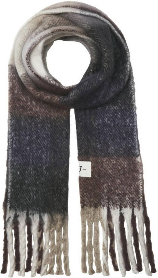 JACK & JONES geruite sjaal JACREST donkerbruin donkerblauw