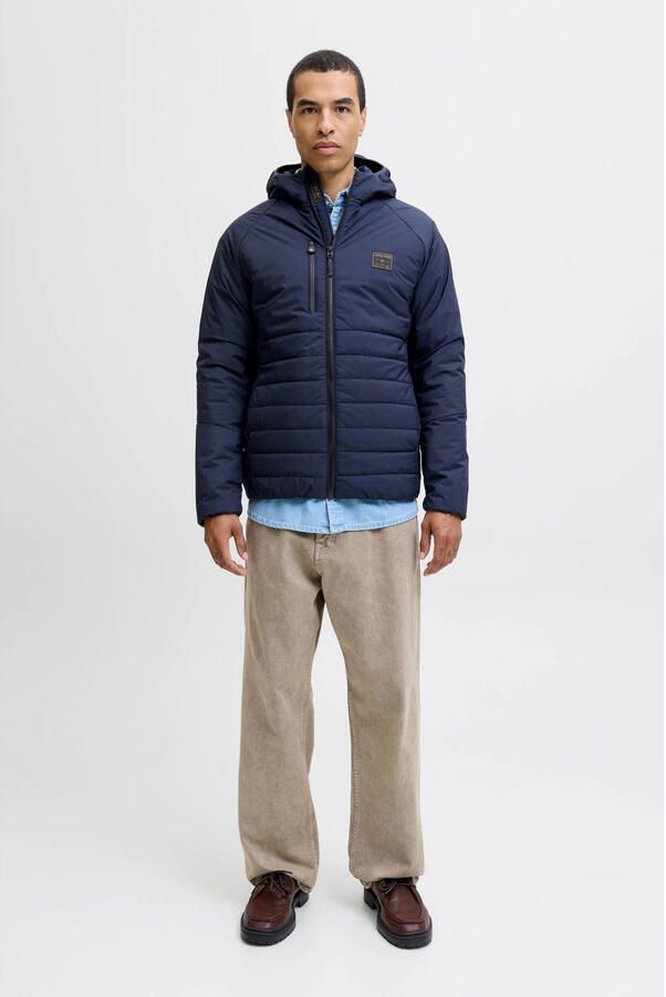 JACK & JONES gewatteerde jas donkerblauw